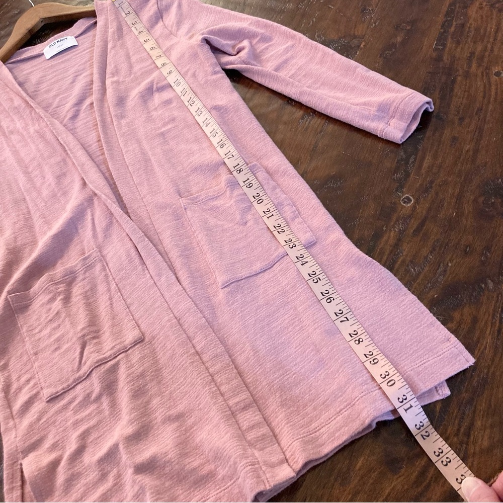 Girls Old Navy Pink Open Front Long Cardigan Sweater Size Youth L Large 10 - 12 - Picture 7 of 8